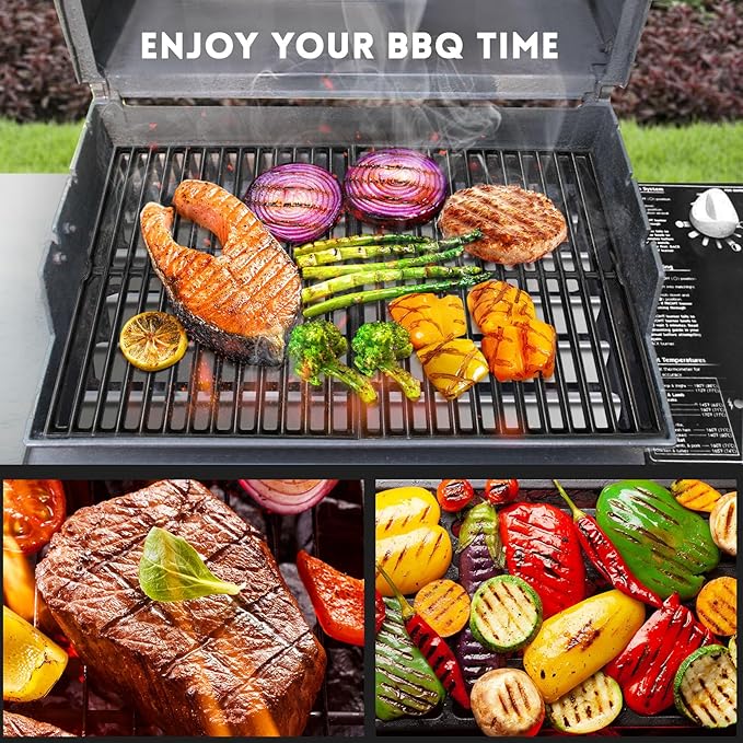 7522 7521 15" Grill Grates Replacement for Weber Genesis Silver A,Spirit E/S 200 E/S210 with Side Control, Spirit 500, Cast Iron,for Weber 65904 65905