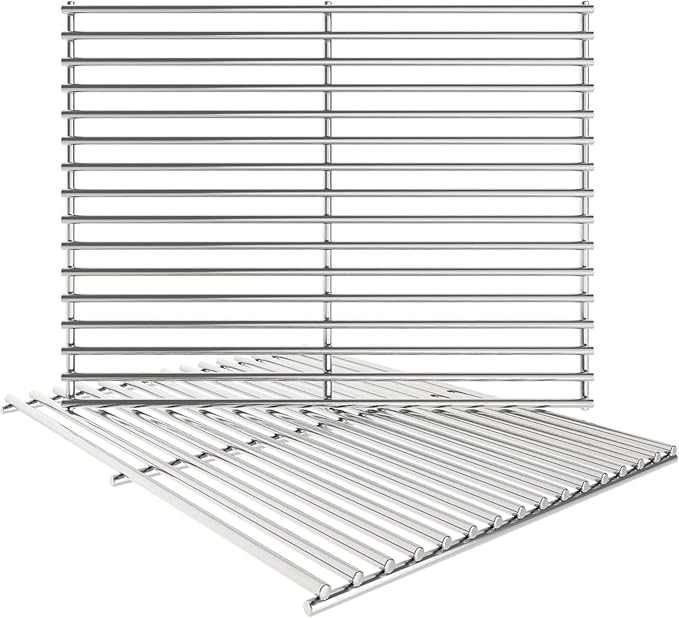 19.5" Cooking Grates Replacement for Weber Genesis 300 Series, Genesis E310 E320 S310 S320 for Weber 7528/7524, 304 Stainless Steel , Set of 2