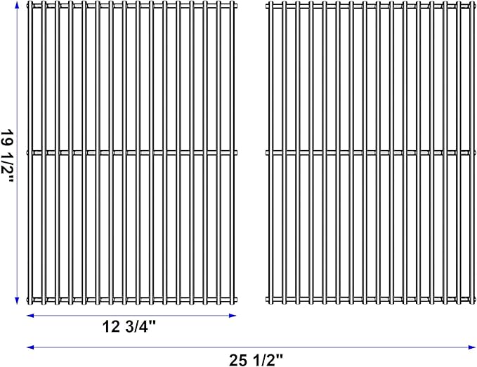19.5" Cooking Grates Replacement for Weber Genesis 300 Series, Genesis E310 E320 S310 S320 for Weber 7528/7524, 304 Stainless Steel , Set of 2