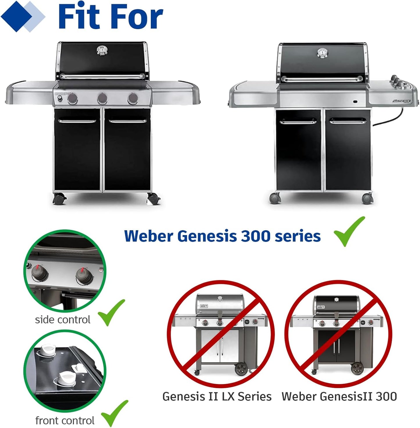 19.5 inch Grill Grates for Weber7528 7524 Genesis E-310, E-320, E-330, S-310, S-320, S330, EP-310, EP-320, EP-330, 2-Pack Cast-Iron Cooking Grid