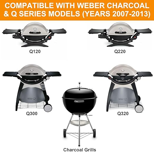 60540 7581 67031 Grill Lid Thermometer for Weber GS4 Spirit II & I 200/300 , Most Weber 22" Kettles, Q120/220/300/320 Replacement Parts 60392 74239