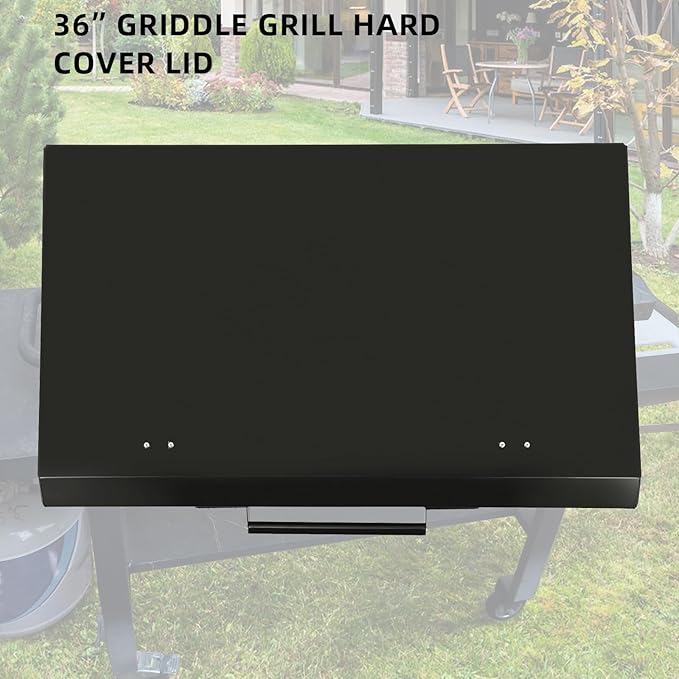 Black Outdoor 36" Griddle Grill Hard Cover Lid Waterproof Aluminum Compatible with Blackstone & More (No Diamond Plated)