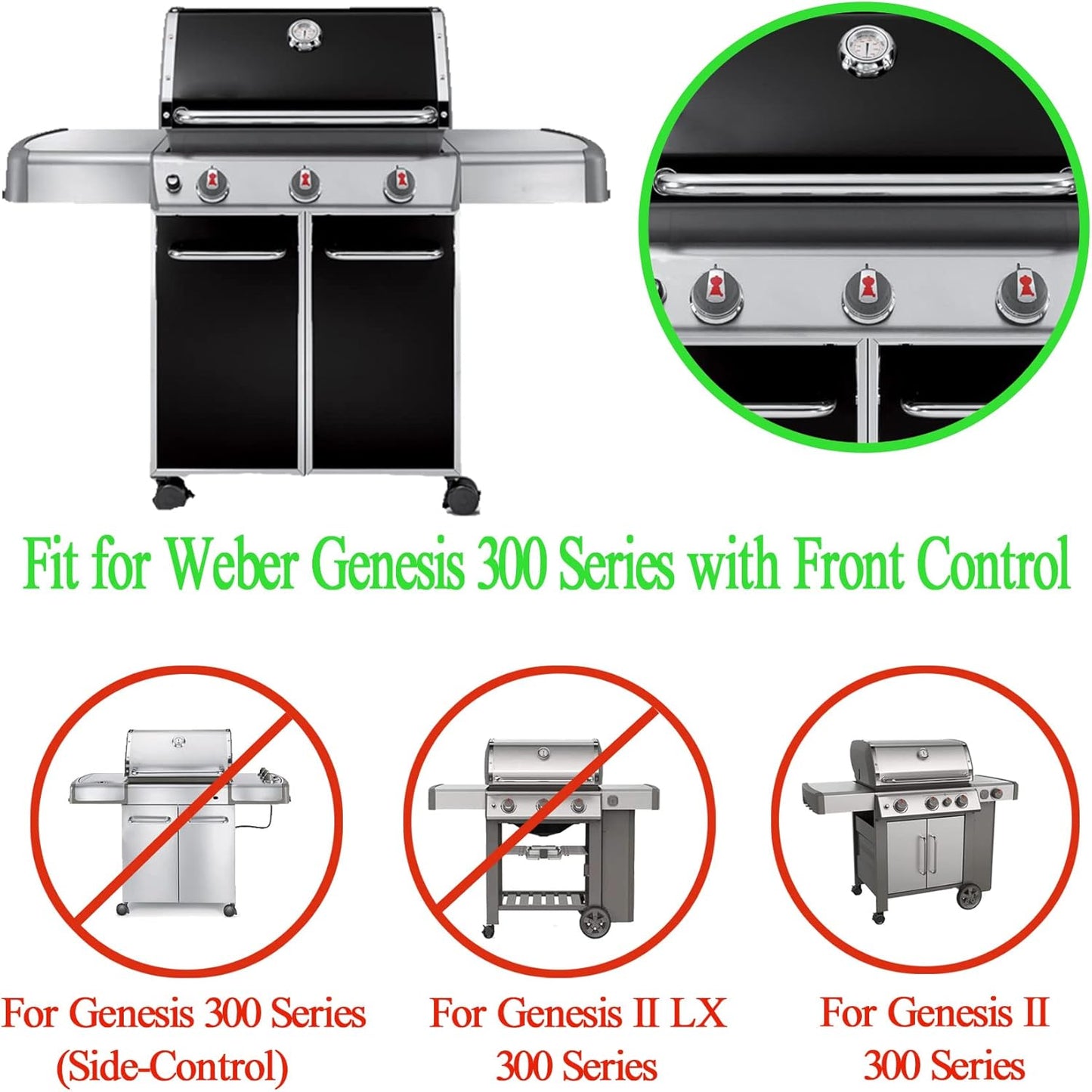 Heat Deflector for Weber 65505 7622,Genesis 300 Series(2011 & Newer) E-310 E-320 E-330 S-310 S-320 S-330 with Front-Mounted Control, for Weber 62756
