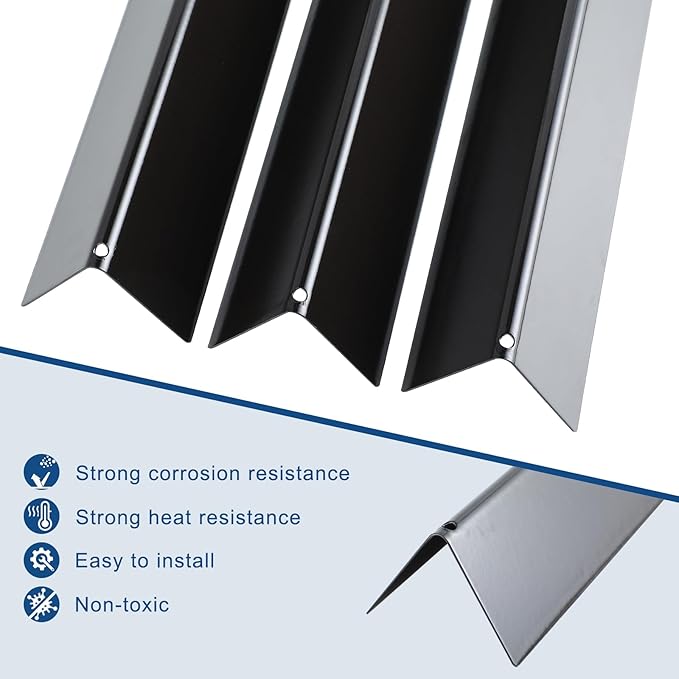 15.3" Flavorizer Bars 7635 for Weber Spirit I & II 200 Series with Front Mounted Control, Porcelain Steel Replacements for Weber Spirit 210 220, 3Pack