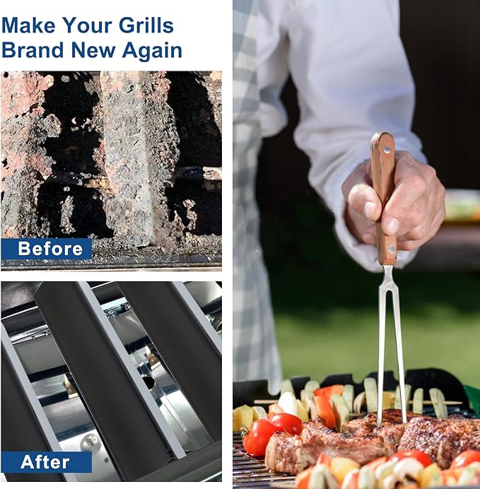 15.3" Flavorizer Bars 7635 for Weber Spirit I & II 200 Series with Front Mounted Control, Porcelain Steel Replacements for Weber Spirit 210 220, 3Pack