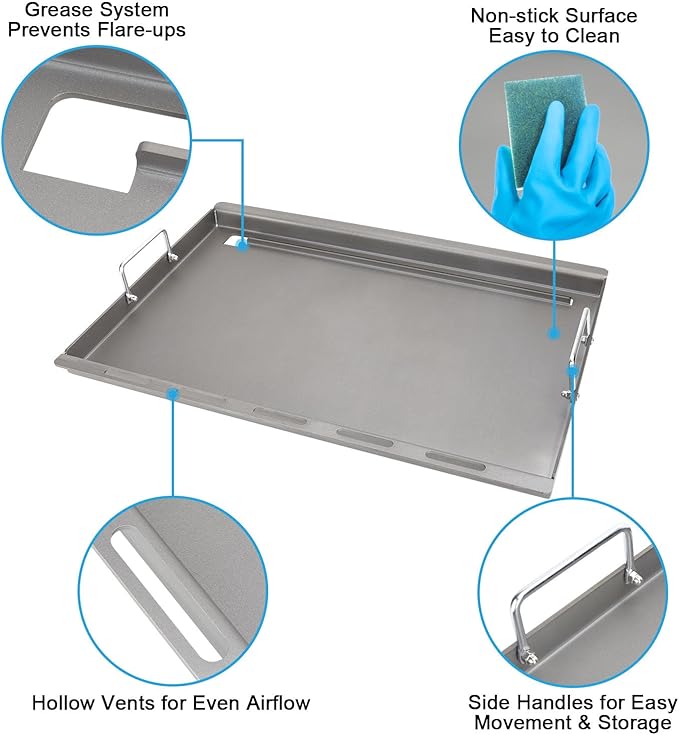 6787 7638 7639 Full-Size Griddle Inserts for Weber Spirit I & II 300 Series, for Spirit E-310/E-320 Spirit S-310/S-320 Spirit II E/S-310 E/S-320