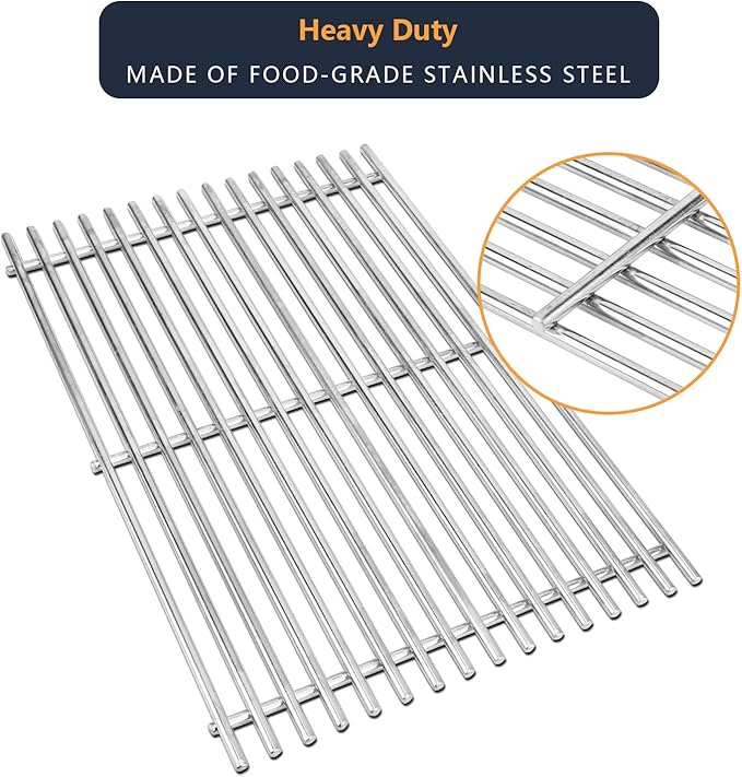 7638 7639 Cooking Grates for Weber Spirit I/ II 300 Series E/S 310 E/S 320 E/S 330, Genesis Silver B/C, Gold B/C, Spirit 700,Weber 900,Stainless Steel