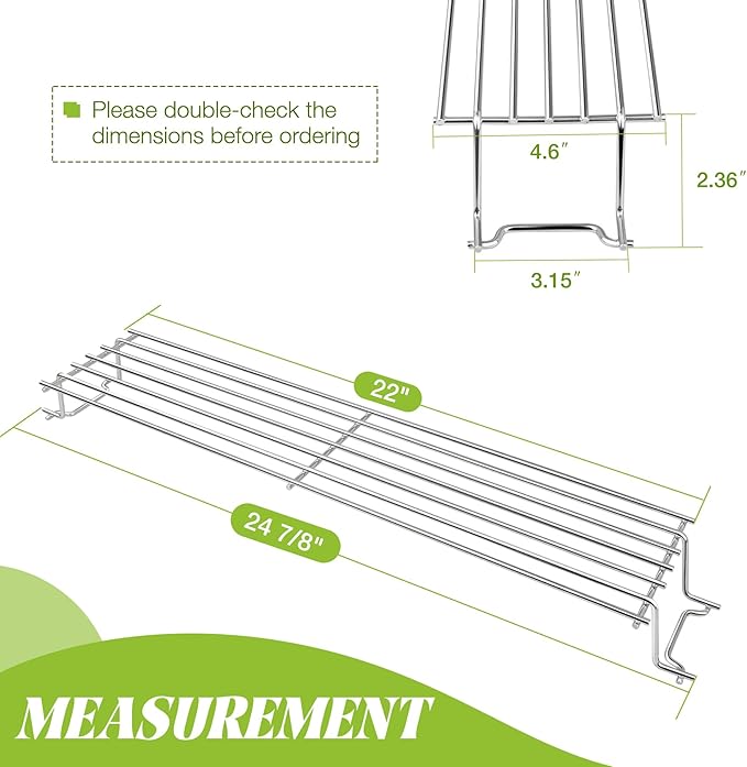 7641 Warming Rack for Weber Spirit I/II 300 Series E310 Grill Parts Gas Grates Replacement S310 SP310 E320 S320 SP320 E315 S315 with Front Control