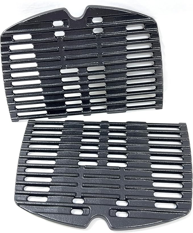 7644 Cast Iron Cooking Grates for Weber Q100, Q1000, Q120, Q1200, Q1400, 516001, 516002, 50060001, 51010001, 51060001, Baby Q Gas Grill, Set of 2