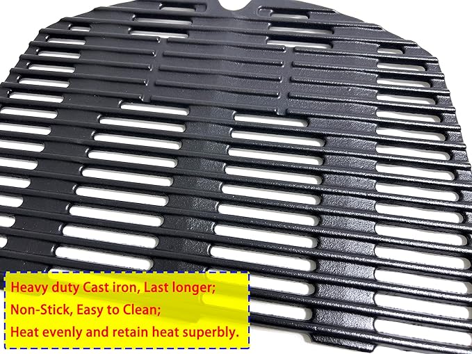 7646 7584 Cooking Grates for Weber Q300 Q320 Q3000 Q3200 Series, 57060001, 586002 Grills, Cast Iron Grill Grates Replacement for Weber Q300, Set of 2