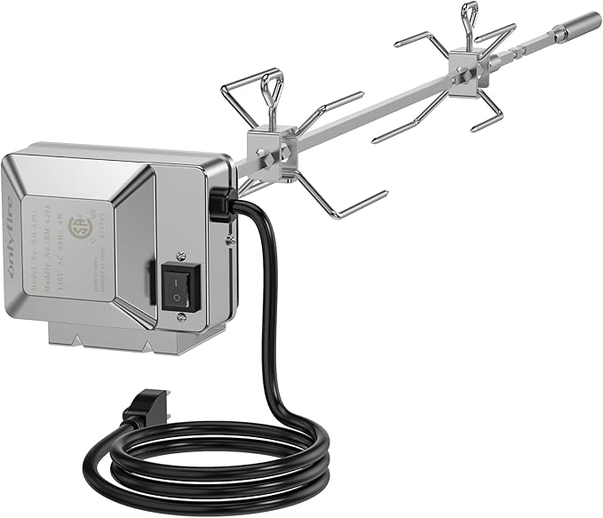 7652 Stainless Steel Grill Rotisserie Kit for Weber Genesis II and Genesis II LX 200 and 300 Series Gas Grills