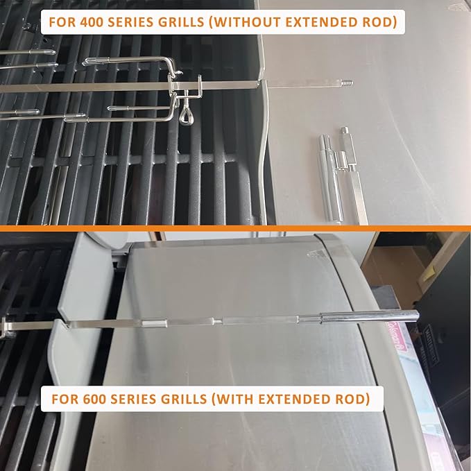 7653 Stainless Steel Grill Rotisserie Kit Replacement for Weber Genesis II and Genesis II LX 4 & 6 Burner Grills, Genesis 2022 4 Burner Gas Grills