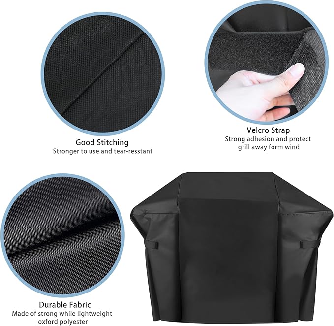 7757 Grill Cover for Weber Genesis 300 Series and New 2022 Genesis 300 Grills, 63 Inch Heavy Duty 600D Waterpoorf Outdoor Grill Cover, Fade Resistant