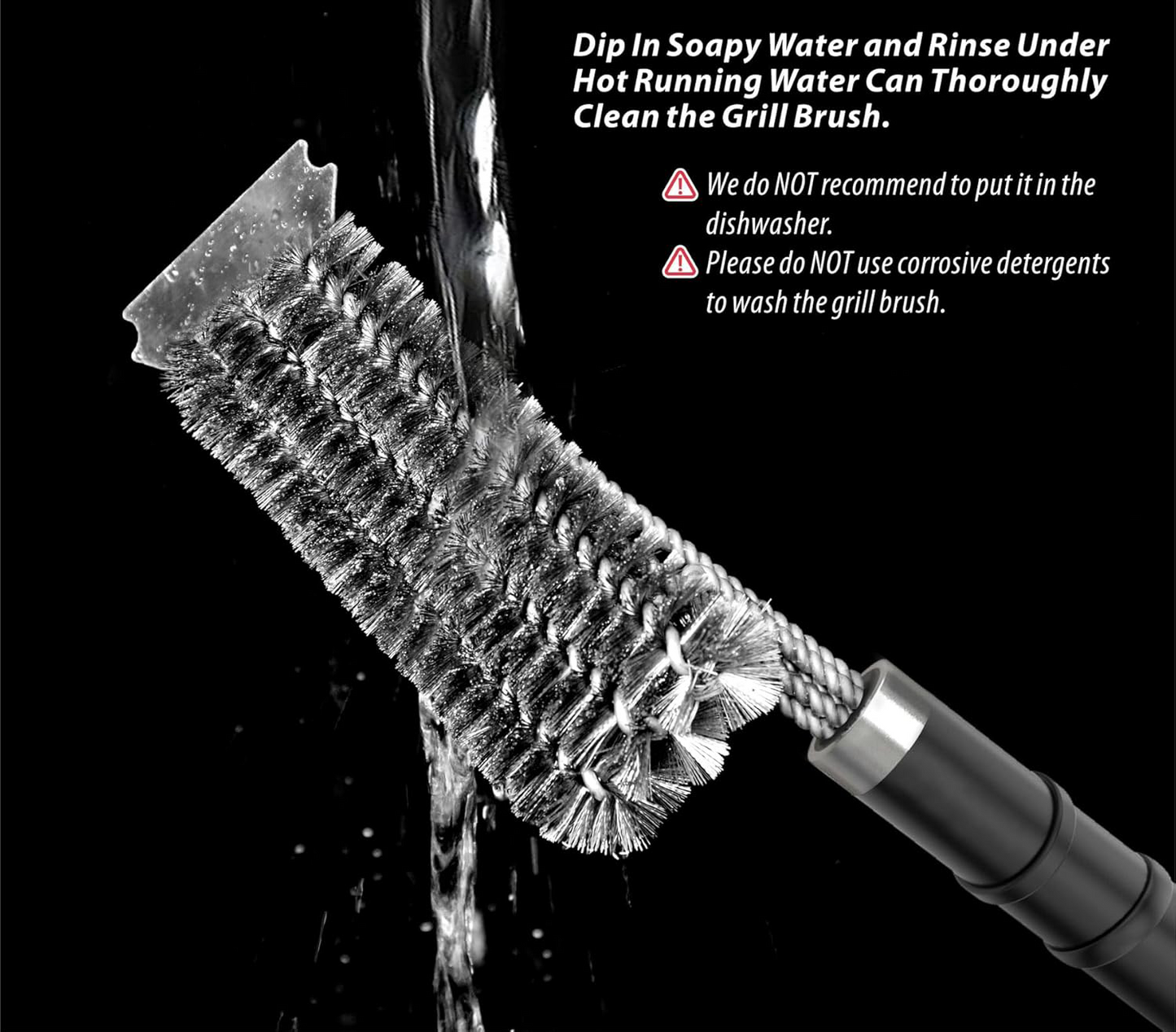 Grill Brush and Scraper BBQ Brush for Grill, Safe 18" Stainless Steel Wire Bristles Grill Cleaning Brush Grill Grate Cleaner for Gas Infrared Charcoal Porcelain Grills