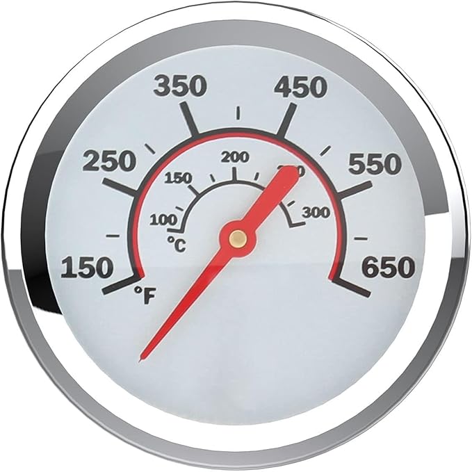 2.67 Inch Barbecue Grill Temperature Gauge for CharBroil 8566083 Pit BBQ Thermometer Fahrenheit and Heat Indicator for Meat Cooking, Stainless Steel Temp Gauge