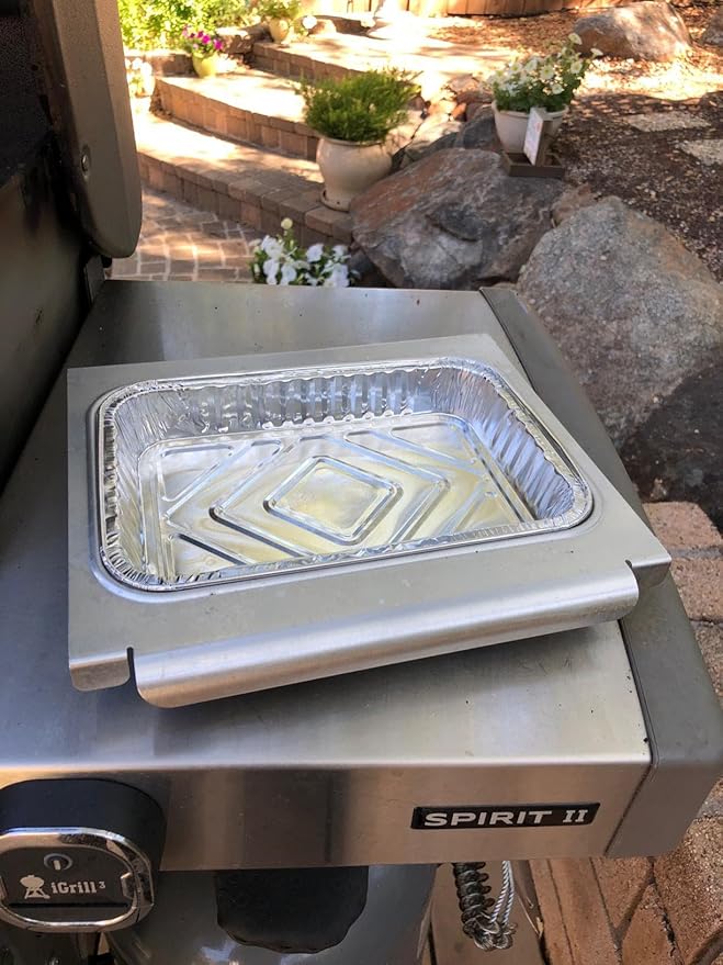 67047 Catch Pan with 6415 Aluminum Liners for Weber Spirit I II 200 300, for Genesis I II LX 200 300 Series, Grease Catcher & Drip Tray, 83156 6415