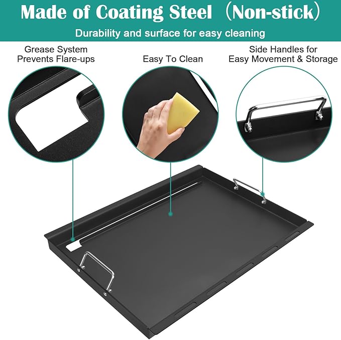 17" Griddle Inserts for Charbroil Grill Performance 2 Burner 463633316 463672416 463642116 463250212 463672016 463672216, Cooking Griddle for G460-0500-W1 G309-0019-W2 463631410 463251414 463672019 463672219 463645015