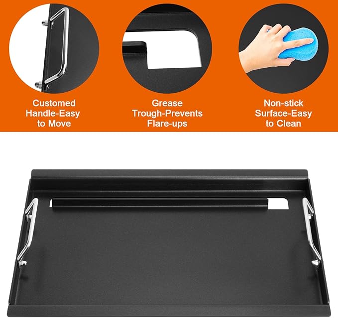 Full-Size Griddle Inserts for Charbroil Performance 4 Burner, Flat Top Griddle for Charbroil Grill 463354021 463365021 463352521 463365522 463366022, Replacement Parts for G426-0004-W1 G426-0005-W1