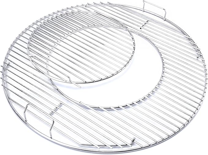 8835 Grill Grates for Weber 22.5 inch Charcoal Grills, Kettle, Performer, Master-Touch and Others, 21.5 Inches Gourmet BBQ System Hinged