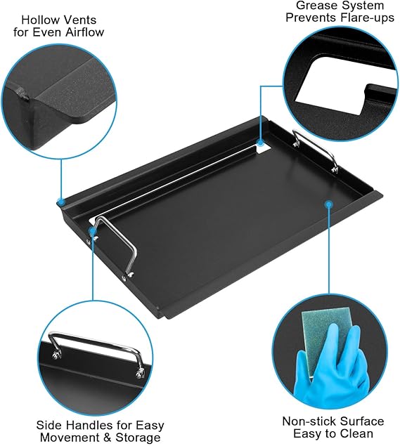 Full Size Griddle for Charbroil Performance 5-Burner, Flat Top Griddle for Charbroil Grill 463448021 463449021 463450022 463451022 463455021 463458021, Replacement Parts for G426-0004-W1 G426-0005-W1