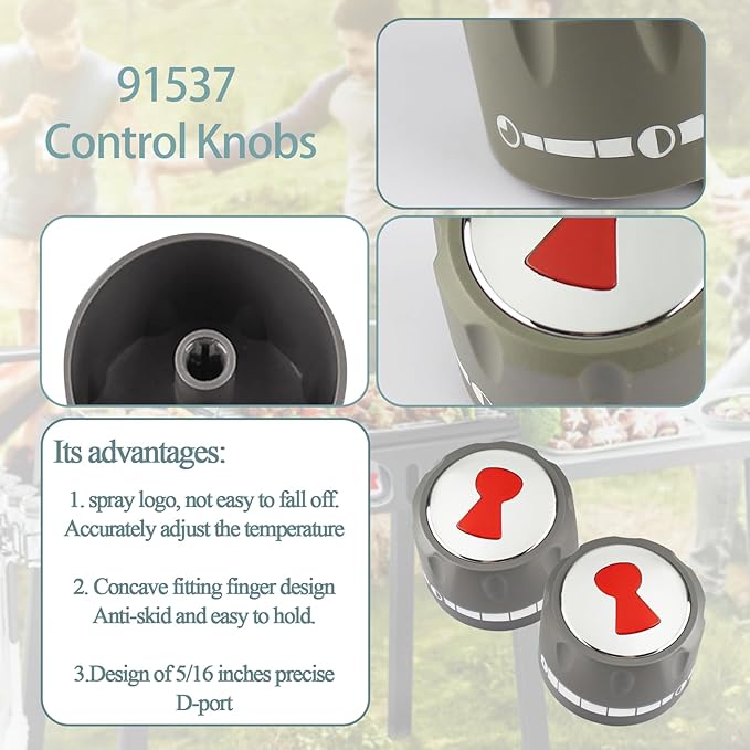 Upgraded 91537 Main Burner Gas Control Knob for Summit E/S-420,E/S-450,E/S-620,E/S-650,S-640 Compatible with Weber Summit Grill Knobs(2 Packs)