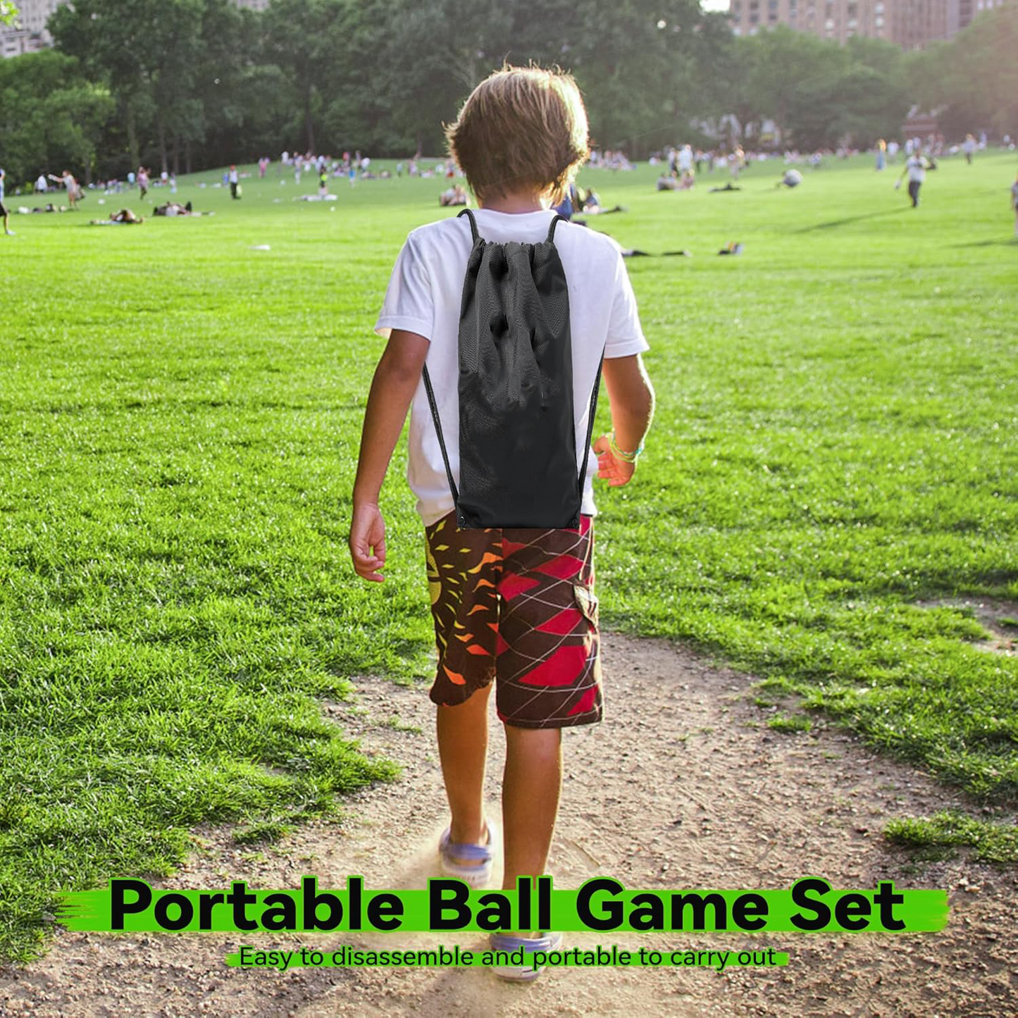 Outdoor Ball Game Includes 3 Balls, Net and Carrying Bag, Lawn, Beach & Tailgating Roundnet Game for Kids, Teens & Adults