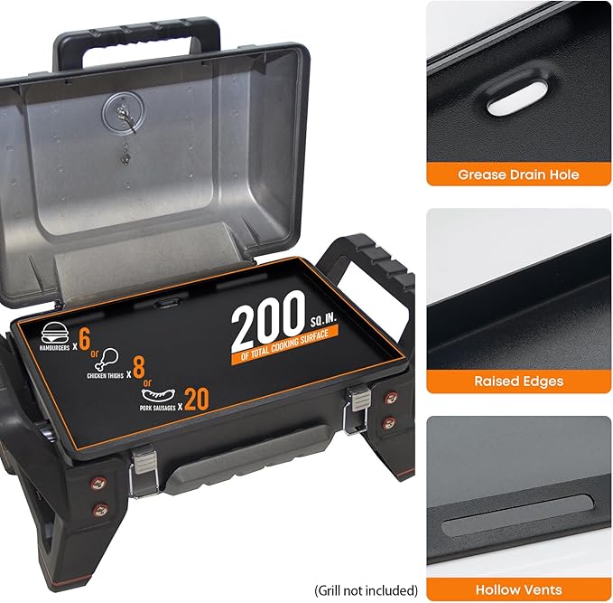 Griddle Insert for Charbroil Grill2Go X200 Portable Gas Grill, Nonstick Coating Flat Top Plate, Replaces Original Cooking Grate