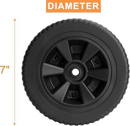 G437-0037-W1 Grill Wheels 7'' Replacement for Charbroil Grill Parts Gas2coal 463344015 463347017 463436215 463377319 463352521 463343015 Thermos 466360113 Kenmore 415.16123801 415.16125800 Parts 2PCS