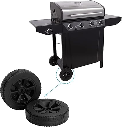 8 Inch G210-0018-W1 Grill Wheels Replacement Parts for Charbroil Various Models 461442114 461471717 4 Thermos 461472417 463322012 Kenmore and Other Gas Grill