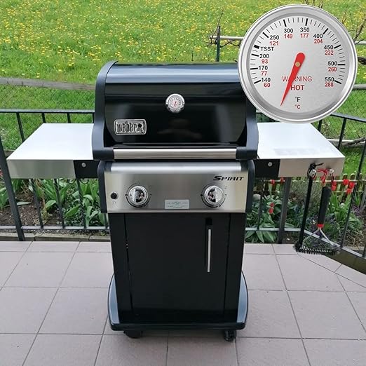 9815 Grill Thermometer for Weber Genesis 1000-5500 Series, Genesis Silver A-C, Gold B & C, Stainless Steel Temperature Gauge for Weber 62538 Gas Grill