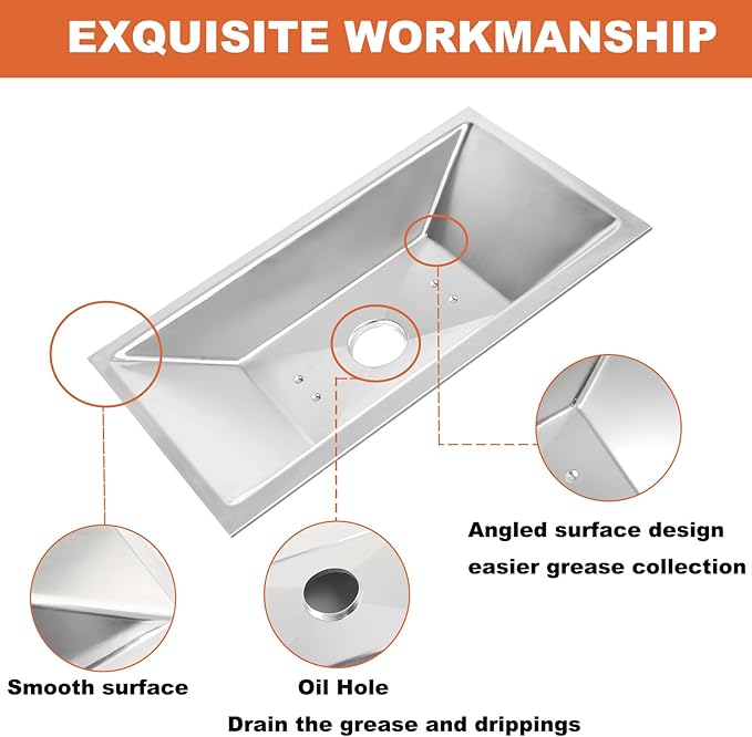 85897 99251 Grease Tray for Weber Spirit 200 Weber Spirit E-210 Replacment Parts for Weber Genesis Silver A Spirit 500 Spirit 520 Spirit 530 Grill
