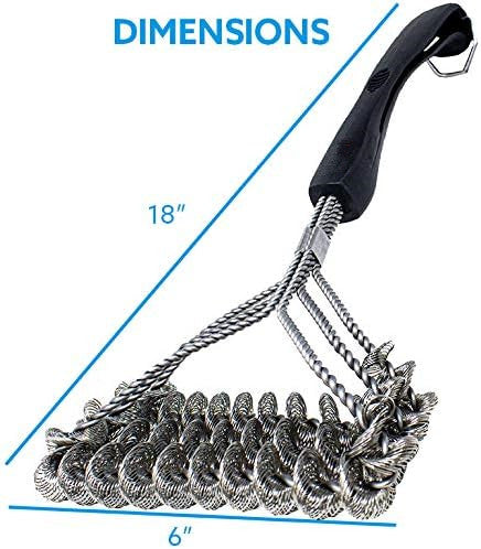 Clean Grill Brush - Bristle Free BBQ Grill Brush for Outdoor Grill- 100% Rust Resistant Stainless Steel Barbecue Grill Cleaner - Safe for Porcelain, Ceramic, Steel, Cast Iron, Grilling Gift