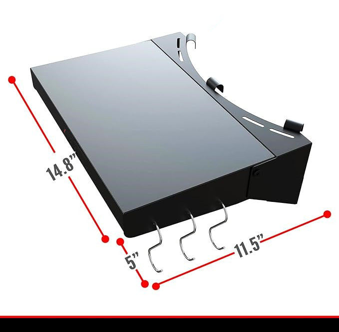 Foldable Side Table Shelf for Weber 22" Original and Master Touch Kettle Charcoal Grills |Kettle Grill Accessory with 6 Utensil Hangers