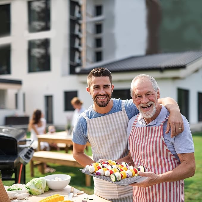 2 Pieces Grill Basket - Stainless Steel Grilling Tray Durable Grill Pans with Holes for Outdoor Grill Small and Big Topper Baskets BBQ accessories for Vegetable, Fish, Meat, Seafood 11"x 7" x 14"x 10"