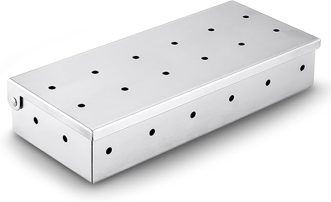 Smoker Box for Gas Grilling - Wood Chip Smoker Box for Charcoal Grill - Enhance Grilling Flavors for BBQ Enthusiasts
