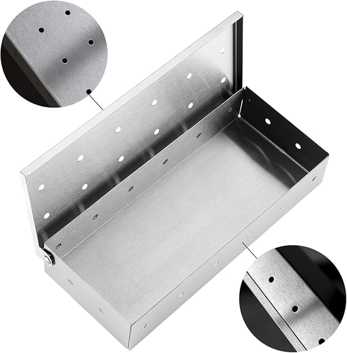 Smoker Box for Gas Grilling - Wood Chip Smoker Box for Charcoal Grill - Enhance Grilling Flavors for BBQ Enthusiasts