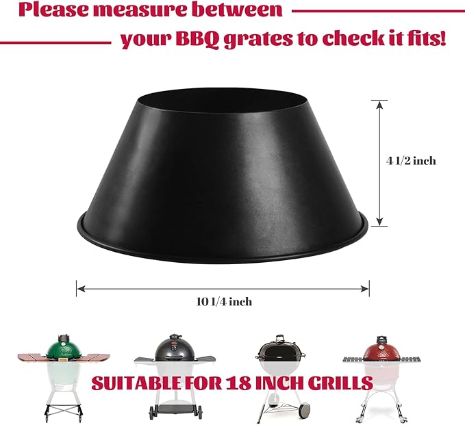 One-Piece Whirlpool Without Welding,BBQ Whirlpool for Weber Kettle 22" Grills WSM Smoker,Kettle Grill Accessories fit Kamado Joe,Big Joe,Charcoal Grill Accessories for L/XL Big Green Egg Accessories
