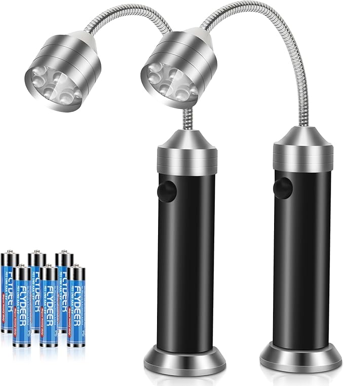 Grill Light - Christmas Stocking Stuffers Presents for Men, BBQ Grilling Accessories for Outdoor Grill, LED Barbecue Light with Magnetic Base & 360° Flexible Gooseneck, Batteries Included-2 Pack