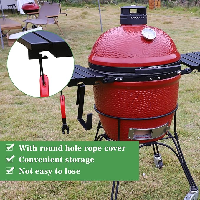 Grill Grate Lifter Gripper, Cast Iron Cooking Grid Lifter Grill Accessories for Kamado Joe Charcoal Grill Big Green Egg Primo Grill Set for Moving Cast Iron and Stainless Steel Grilling Nets