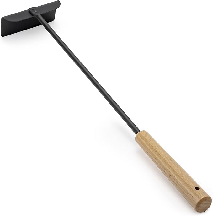 BBQ Charcoal Rake Charcoal Ash Tool, BBQ Cleaner Poker Scraper for Pizza Oven, Kettle, Kamado Grills