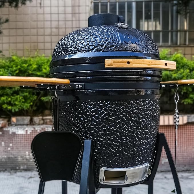 Ash Pan for Big Green Egg, Stainless Steel Ash Tool Kit Ash Tool Poker Rake Set for Big Green Egg Large, for Kamado Joe, for Charcoal Smoker Wood Burning Stove