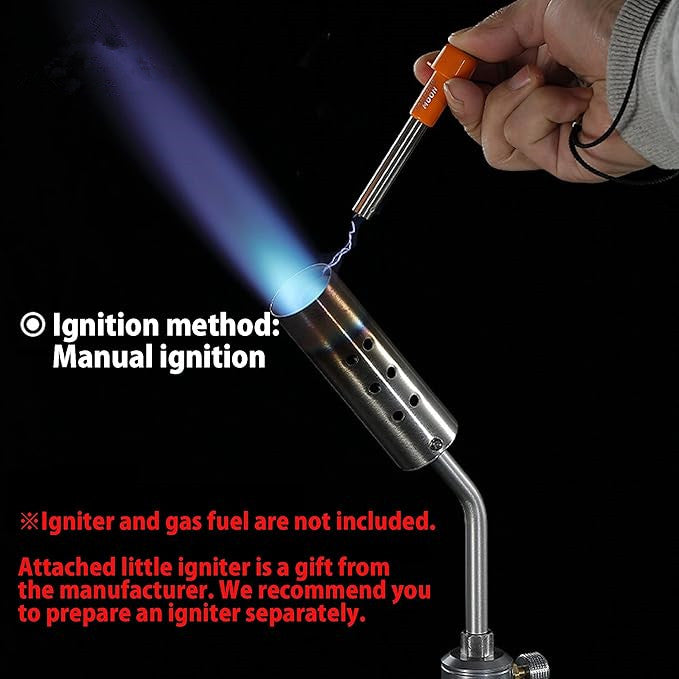 Kitchen Cooking Torch Grill Torch Charcoal Starter with Flame Control Valve for BBQ Campfire Fireplace MT-3915 (Gas Fuel Not Included) (Butane Torch (MT-3915-CB))