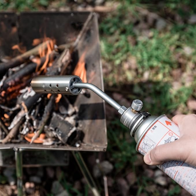 Kitchen Cooking Torch Grill Torch Charcoal Starter with Flame Control Valve for BBQ Campfire Fireplace MT-3915 (Gas Fuel Not Included) (Butane Torch (MT-3915-CB))