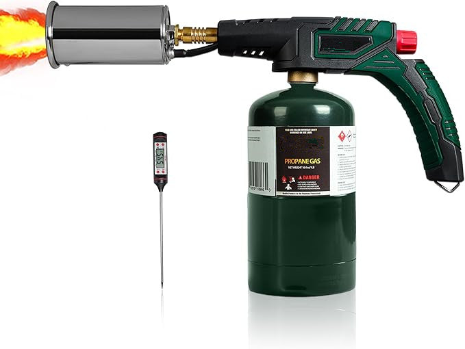 Powerful Grill Torch Charcoal Starter,Propane Searing Torch,Charcoal Lighter Campfire Starter,Fire Starter Torch,Sous Vide,Kitchen torch, Charcoal BBQ Grill Gun,Cooking Torch (Fuel Not Included)