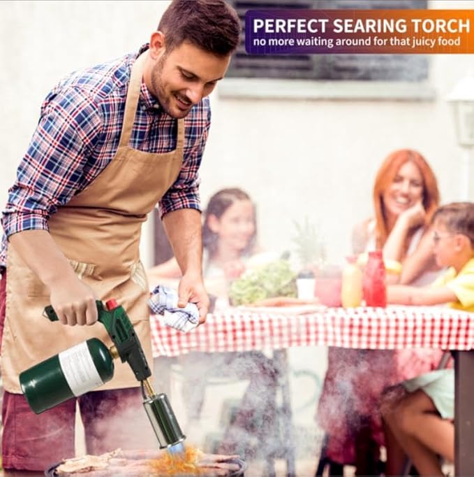 Powerful Grill Torch Charcoal Starter,Propane Searing Torch,Charcoal Lighter Campfire Starter,Fire Starter Torch,Sous Vide,Kitchen torch, Charcoal BBQ Grill Gun,Cooking Torch (Fuel Not Included)