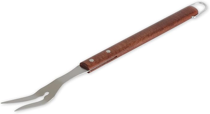 BBQ Grill Fork, 17.25" | Long Handle Keeps Hands Safe from Fire | Made from Stainless Steel & Rosewood