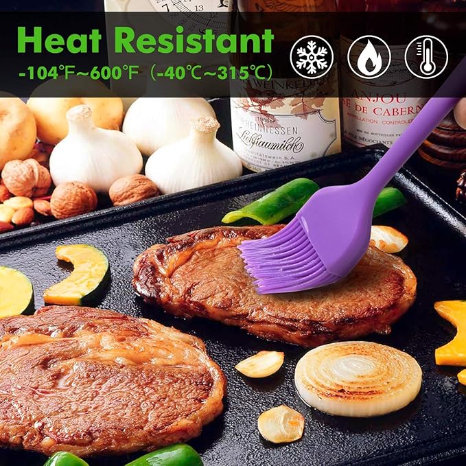 Silicone Heat Resistant Marinading Meat Grill Basting Pastry Brush for Oil Butter Sauce Sausages Desserts Turkey Baster Grill Barbecue, Multicolor