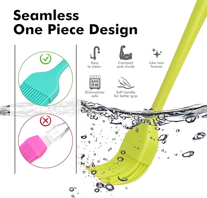 Silicone Heat Resistant Marinading Meat Grill Basting Pastry Brush for Oil Butter Sauce Sausages Desserts Turkey Baster Grill Barbecue, Multicolor