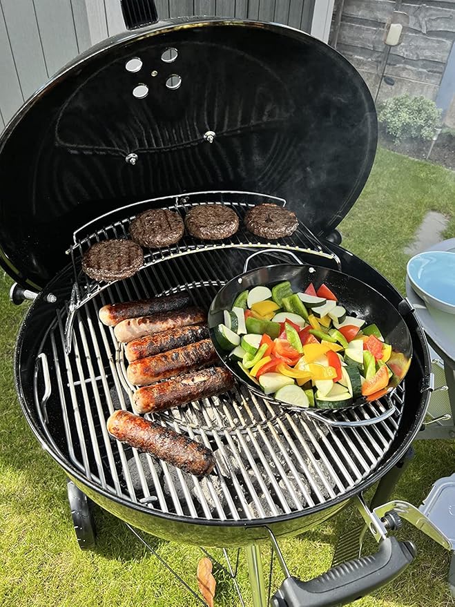 Stainless Steel Warming Cooking Rack Fits for Charcoal Kettle Grills Like Weber,Char-Broil and Ceramic Grills Like Large Big Green Egg,Kamado Joe Classic,Pit Boss K22,Louisiana K22,17 3/4"