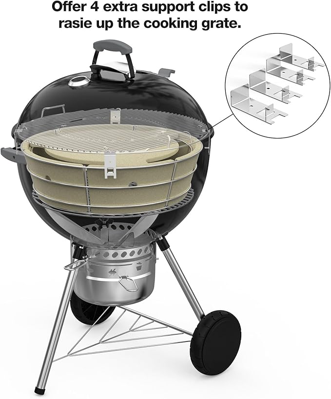 Stainless Steel Charcoal Ash Basket, Charcoal Firebox Set with Heat Deflector for Weber 22-inch Kettle Charcoal Grills